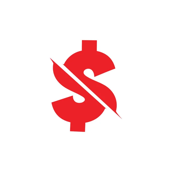 Letter s geld gesneden prijs symbool vector — Stockvector