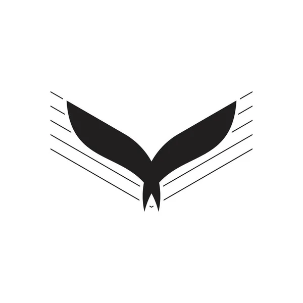 Alas movimiento pájaro mosca silueta logo vector — Vector de stock