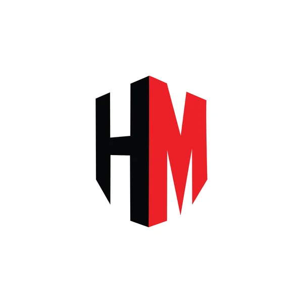 Letter hm simple geometric linked logo vector — Stock Vector