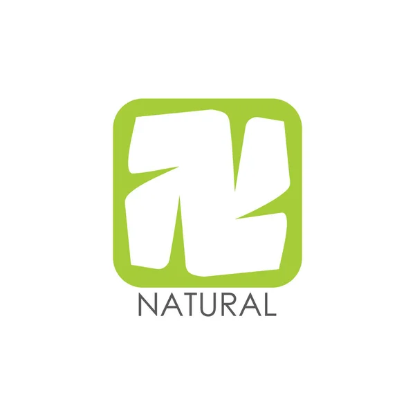 Lettre n vert naturel feuille logo vecteur — Image vectorielle