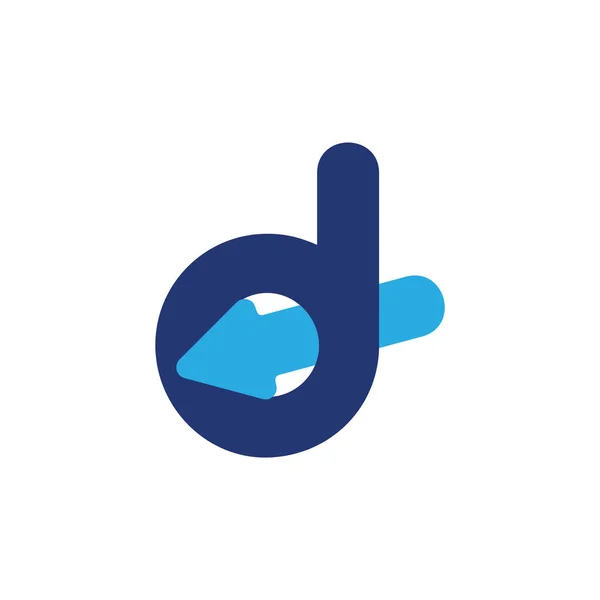 D harfi ok tasarım logo vektörüne giriyor — Stok Vektör
