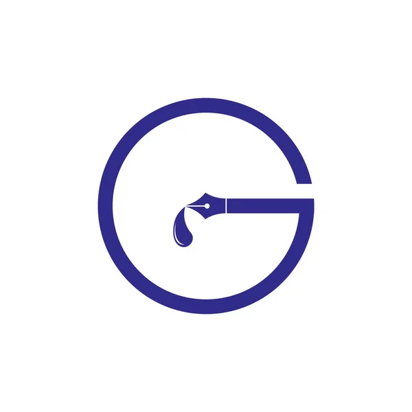 Літера g чорнила ручка письменника логотип вектор — стоковий вектор