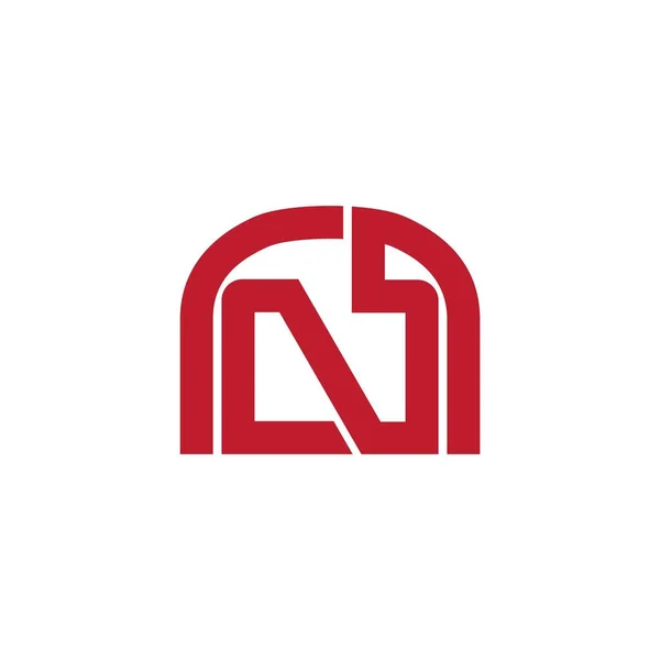 Γράμμα n απλή γεωμετρική γραμμή λογότυπο διάνυσμα — Διανυσματικό Αρχείο