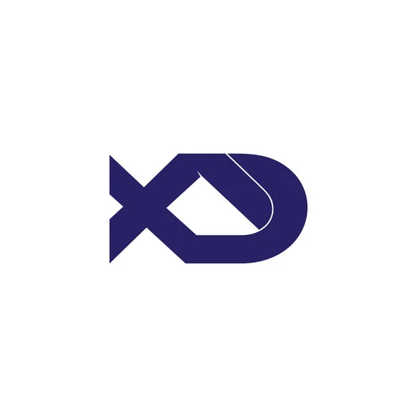 Xd harfi üstüste binen logo vektörü — Stok Vektör