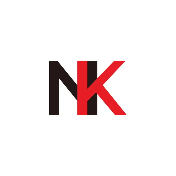 Letter nk linked colorful logo vector — ストックベクタ