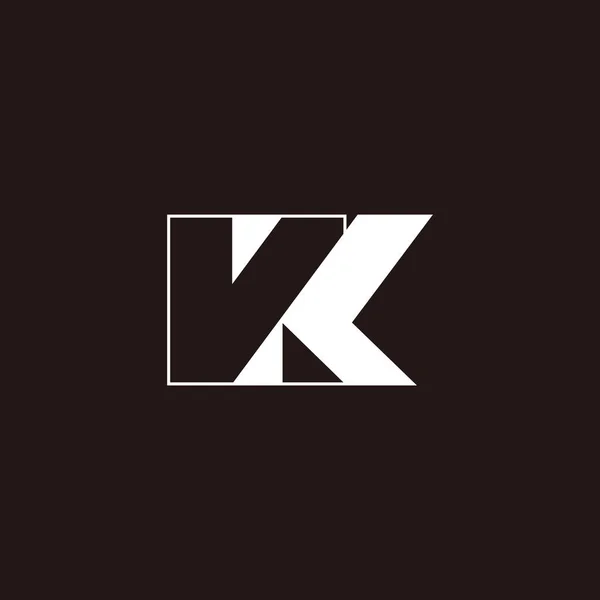 Γράμμα vk απλό γεωμετρικό αρνητικό διάνυσμα λογότυπο χώρο — Διανυσματικό Αρχείο