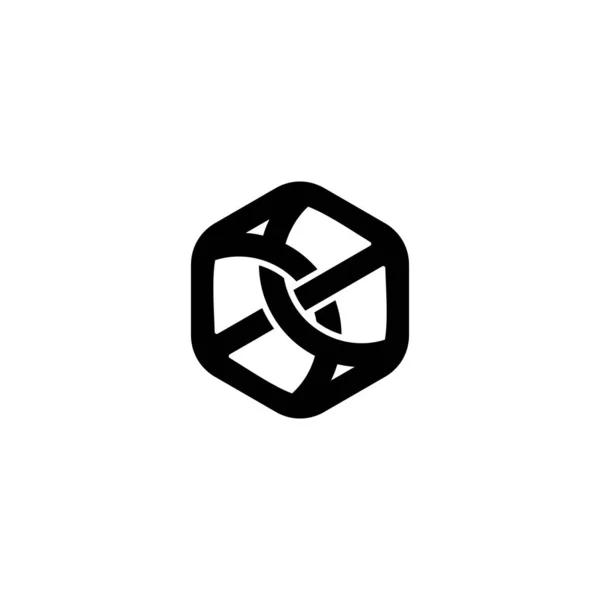 Bağlı kablolar altıgen tasarım sembolü logo vektörü — Stok Vektör