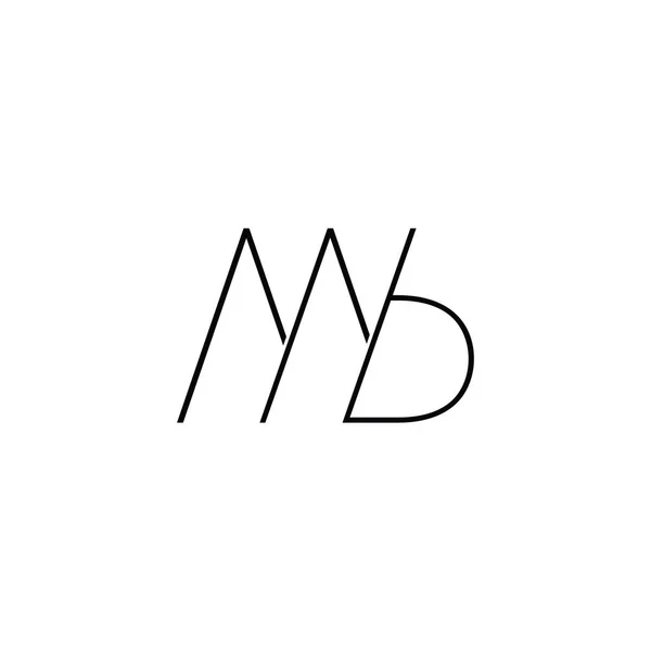 Lettera mb semplice linea geometrica simbolo logo vettore — Vettoriale Stock