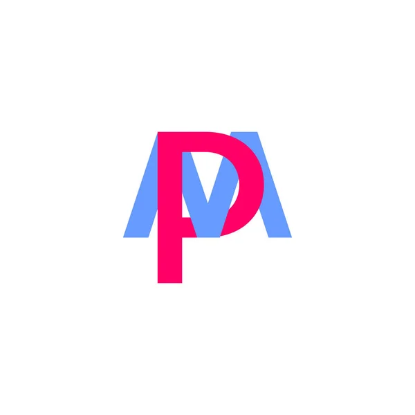 Lettre mp lié vecteur de logo coloré — Image vectorielle
