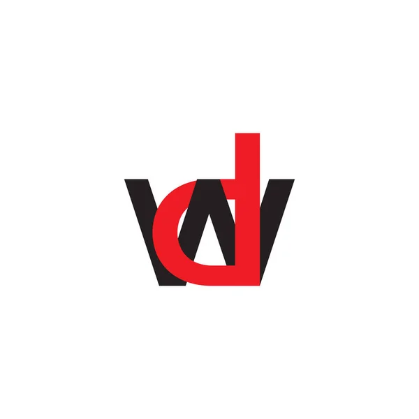 Buchstabe dw verknüpft bunten Logo-Vektor — Stockvektor