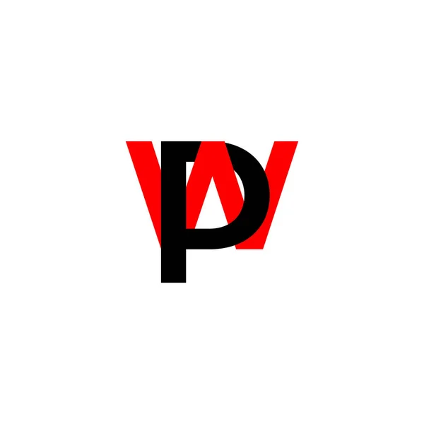 Lettre wp lié vecteur de logo coloré — Image vectorielle
