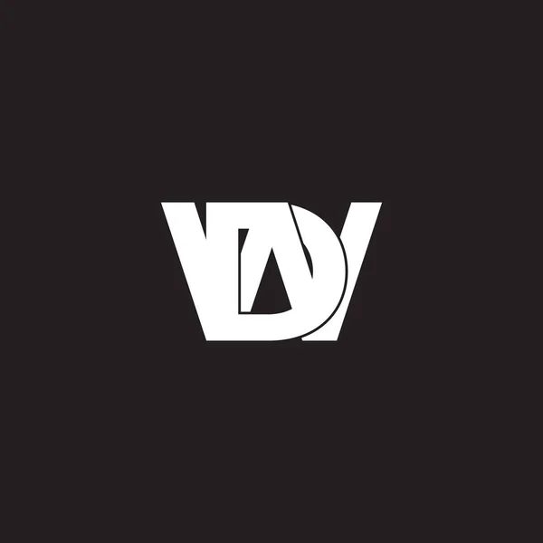 Letra wd 3d plana geométrica sobreposição logotipo vetor — Vetor de Stock