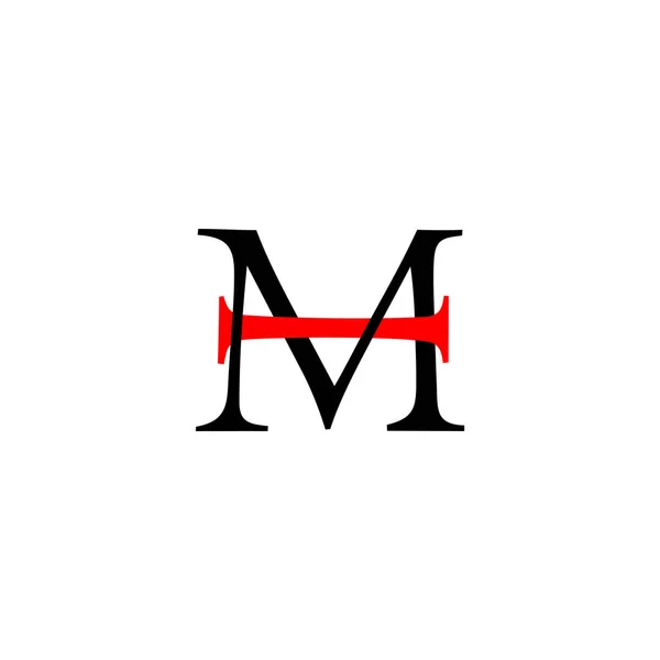 Litera mh powiązane abstrakcyjne kolorowe wektor logo — Wektor stockowy