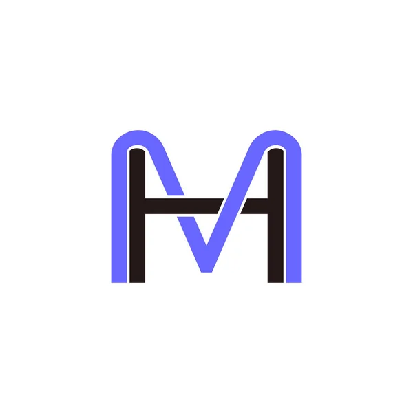 Lettre hm lié vecteur de logo coloré — Image vectorielle