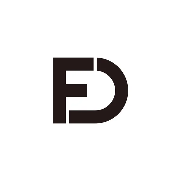 Letter fd geometric simple logo vector — Stock Vector