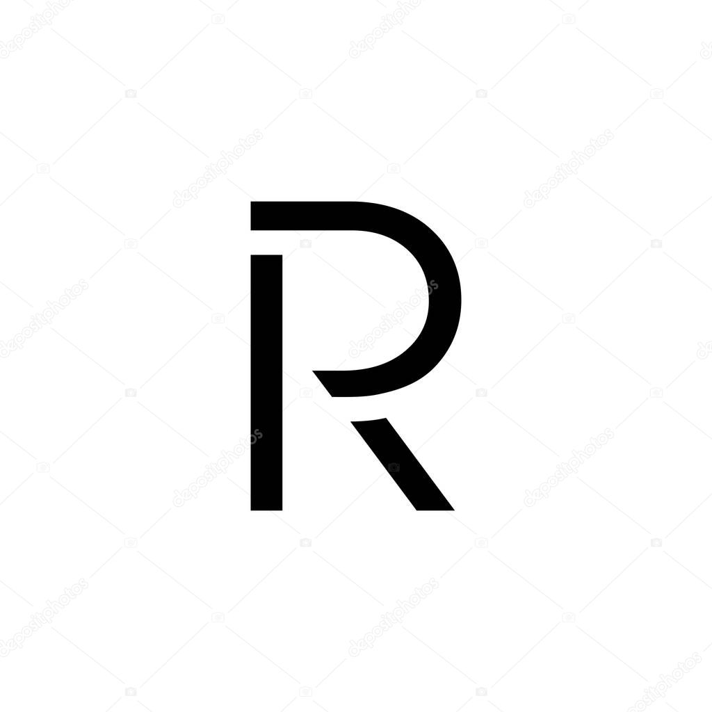 Letter pr simple geometric line logo vector