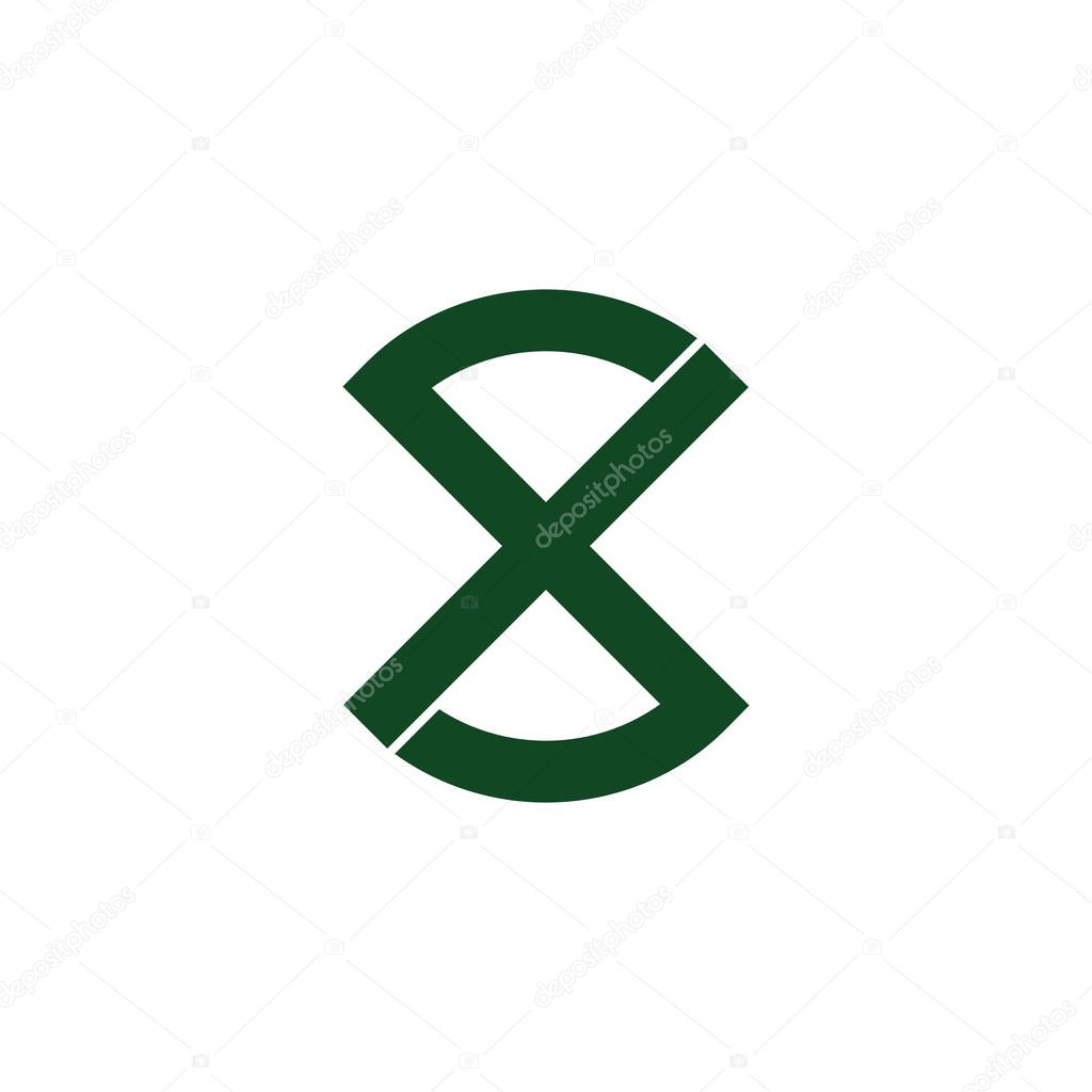 Letter sx simple geometric logo vector