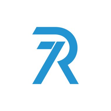 harf 7r basit geometrik logo vektörü