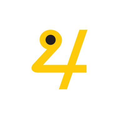 numara 24 basit bağlı tasarım sembolü vektörü