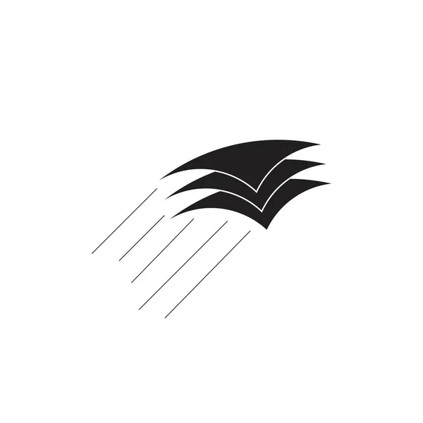 Volar hojas de papel alas volar símbolo logotipo vector — Vector de stock