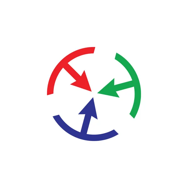 Flechas centrales trabajo en equipo logo vector — Vector de stock