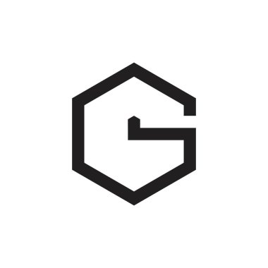 G harfi altıgen geometrik logo vektörü