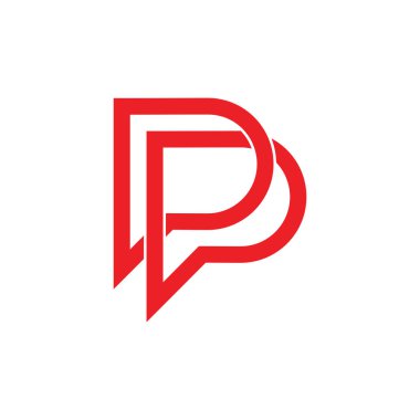 letter pp linked geometric talk design logo vector clipart