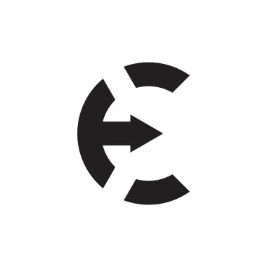 mektup e geometrik ok logo vektör