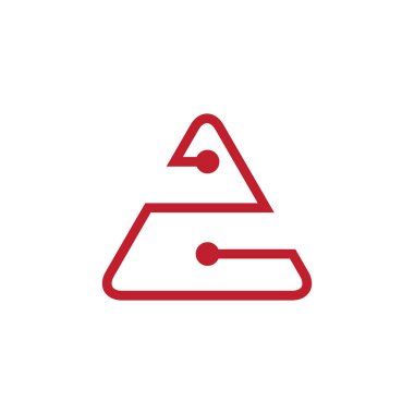 Üçgen bağlantılı nokta çizgi logo vektörü