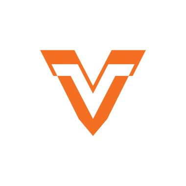 mektup v basit geometrik logo vektör