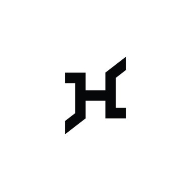 jh harfi basit geometrik bağlı logo vektörü