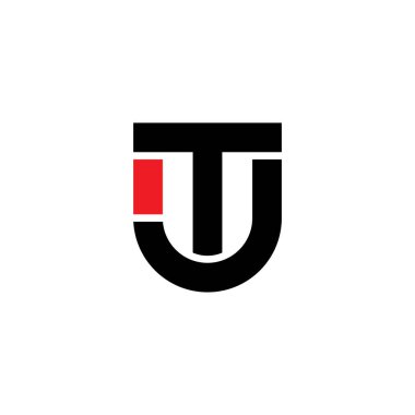harf tj basit geometrik çizgi logo vektörü