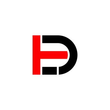 harf td basit geometrik çizgi logo vektörü