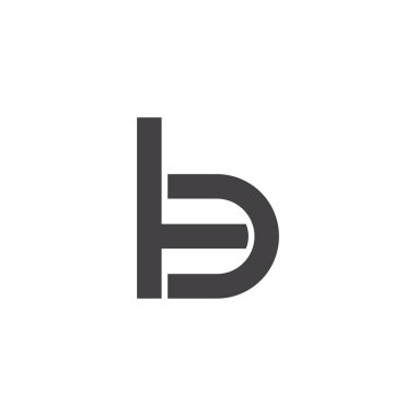 soyut harf tb basit geometrik logo vektörü