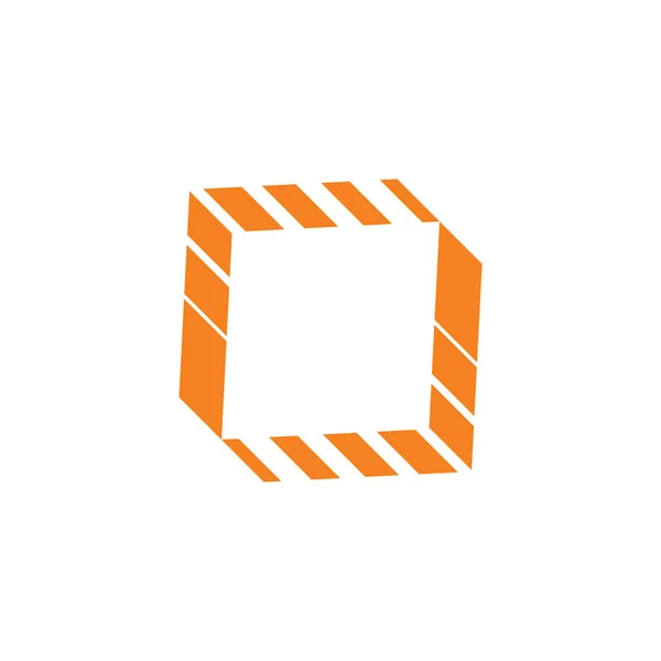 Caja cuadrada rayas movimiento flecha rápida logo vector — Vector de stock