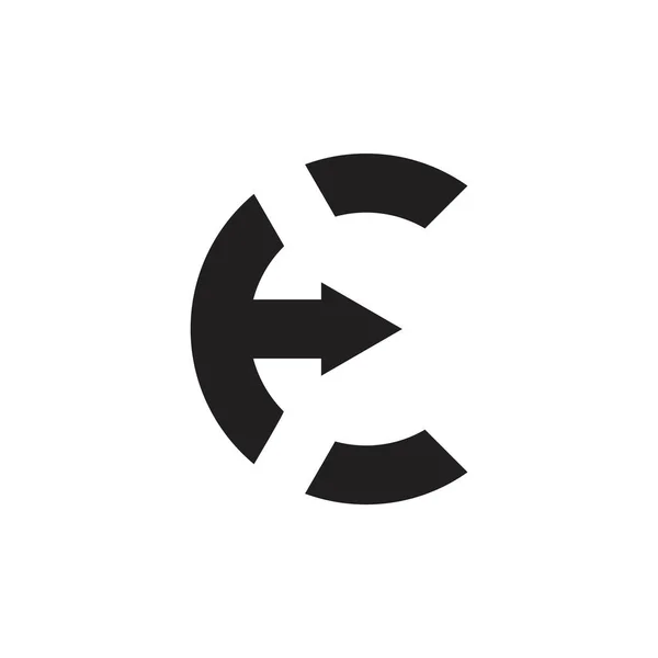 Letter e geometrische pijl logo vector — Stockvector