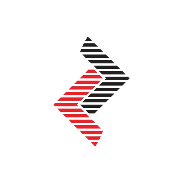 Rayas geométrica flecha logo vector — Vector de stock