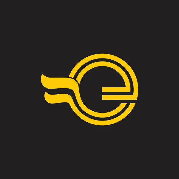 Brief e Motion Ribbon Logo Vektor — Stockvektor