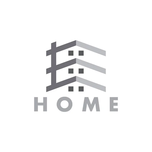 Lettre e 3d géométrique maison forme logo vecteur — Image vectorielle