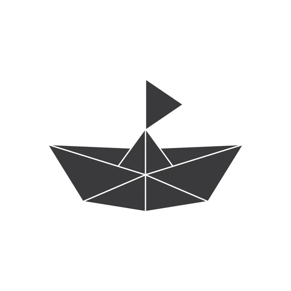 Simple bateau géométrique bateau bateau symbole logo vecteur — Image vectorielle