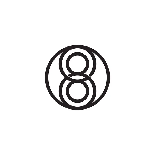 Número 8 círculos superpuestos vinculados vector de logotipo — Vector de stock
