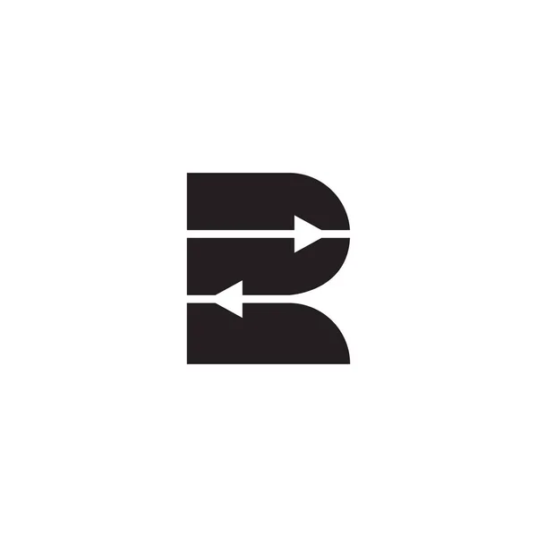 Lettera r semplice movimento geometrico freccia logo vettore — Vettoriale Stock