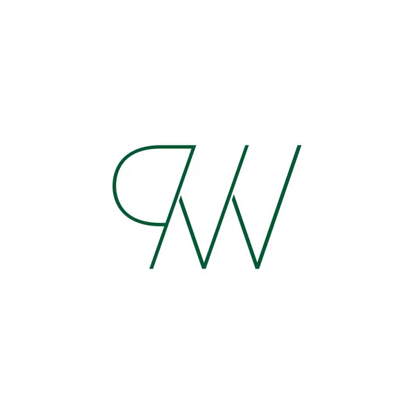 Letter qw simple geometric line symbol logo vector — Stock Vector