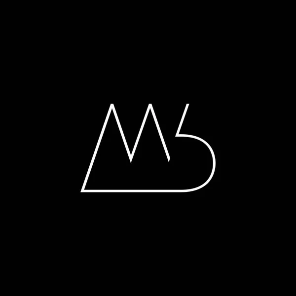 Letra mb líneas abstractas arte logo vector — Vector de stock
