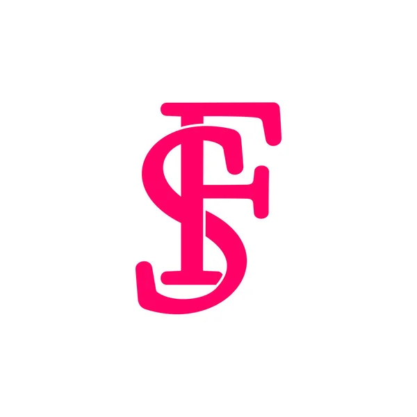 Letter sf linked font overlapping design symbol vector — Stock Vector