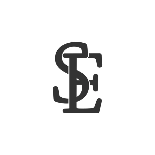 Letter se linked font overlapping design symbol vector — Stock Vector