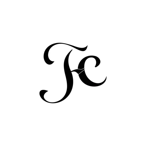 Lettre fc courbes liées simple logo vecteur — Image vectorielle