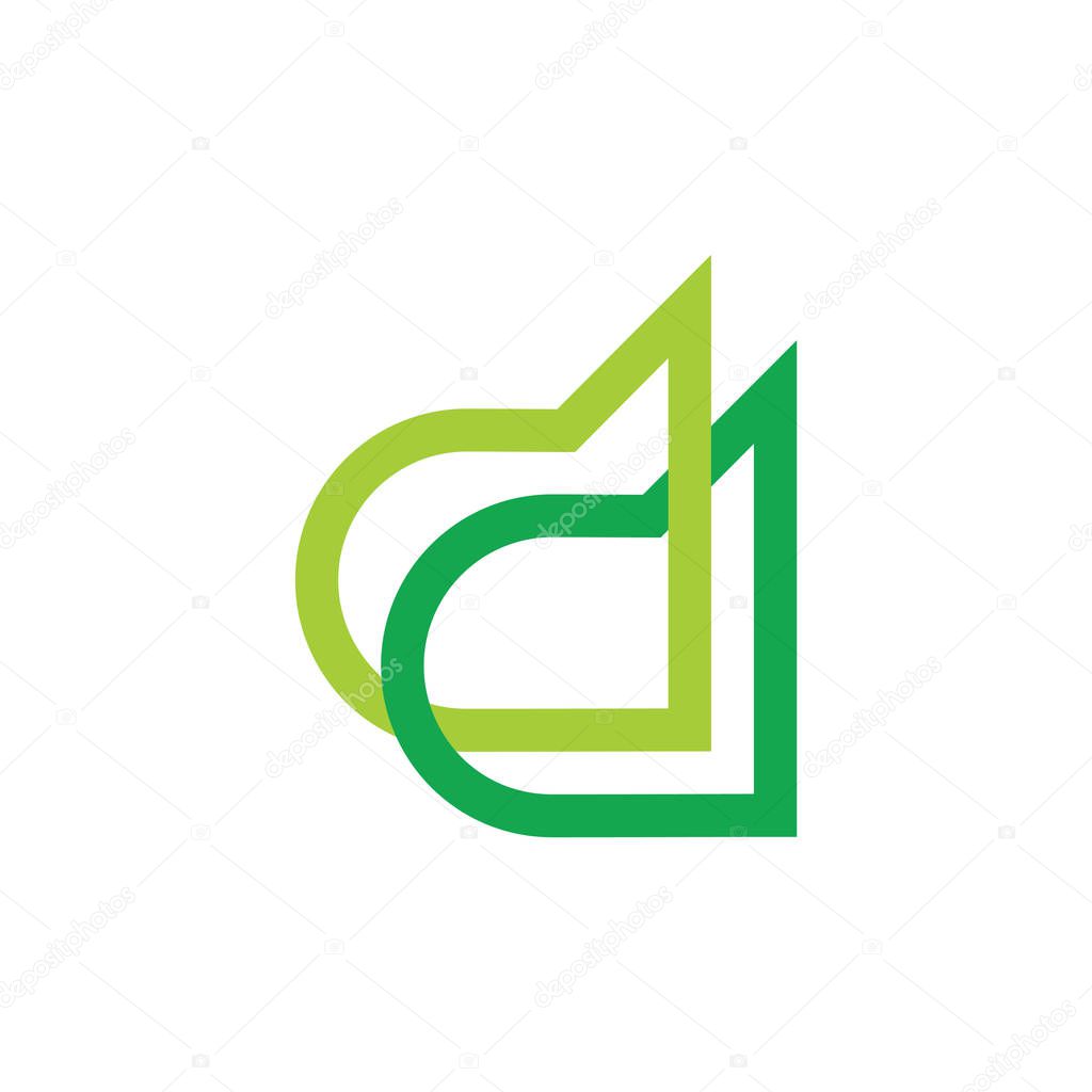 Letter dd linked geometric line design logo vector