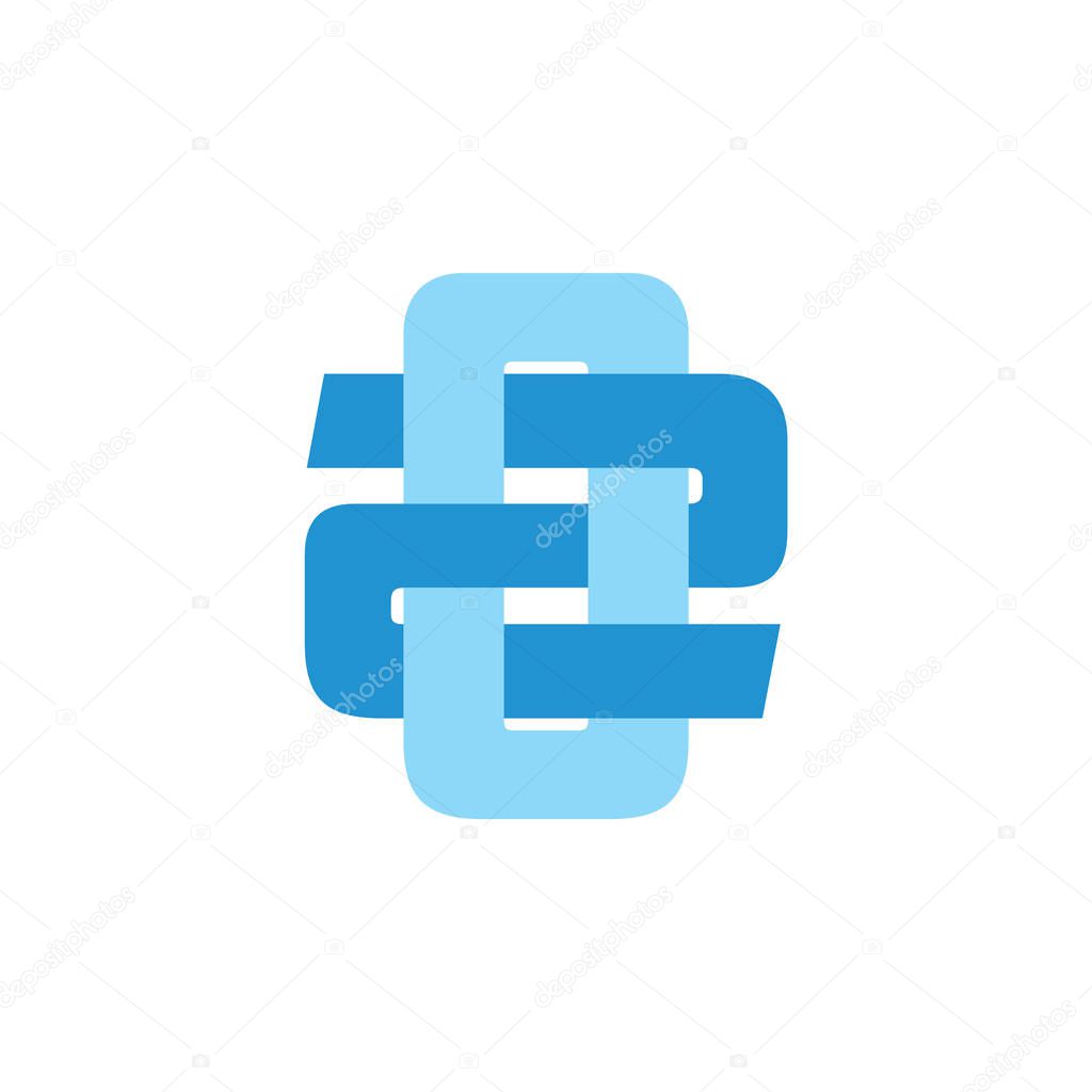 Letter o2 linked logo vector