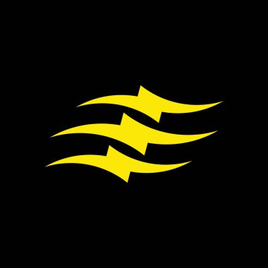 thunder bolt rows in line symbol decoration logo vector